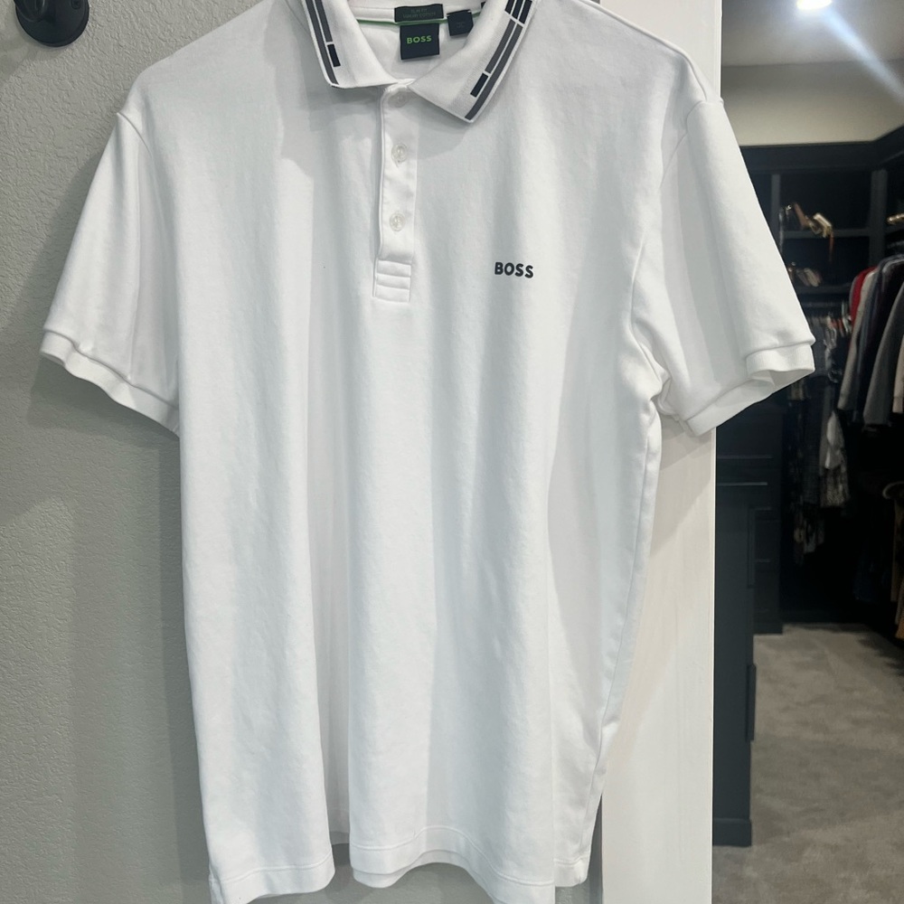 BOSS White Polo Shirt for Men